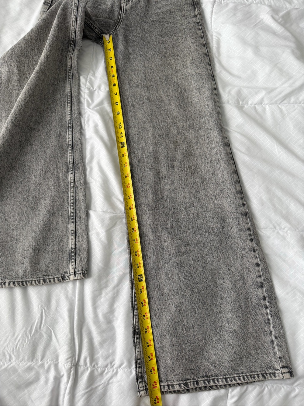 $590 Isabel Marant Lemony High-Rise Wide-Leg Jeans Gray Acid Wash Women’s FR 34 - Picture 11 of 13